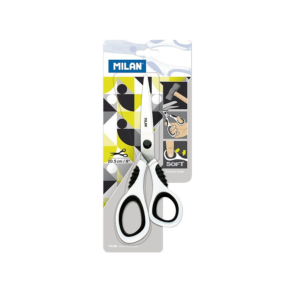 Ножницы "Soft", 20.5 см, белый, черный - 2