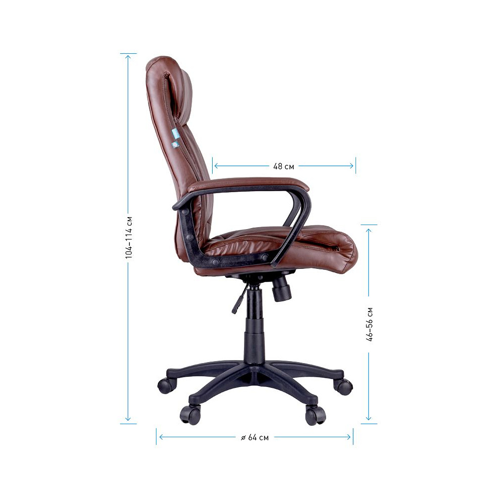 Кресло для руководителя Helmi "HL-E02 Income", экокожа, пластик, коричневый - 7
