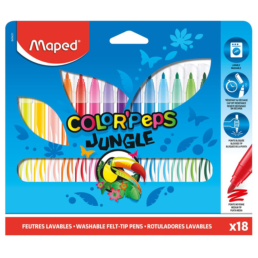 Фломастеры Maped "Jungle", 18 шт