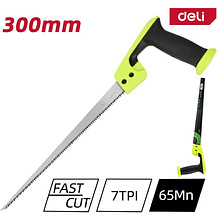 Пила-нож садовая Deli GS EDL580652, 300 мм, 7TPI, черный, зеленый
