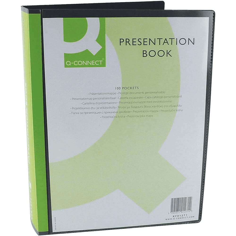 Папка с файлами "Q-Connect", 100 карманов, черный - 2