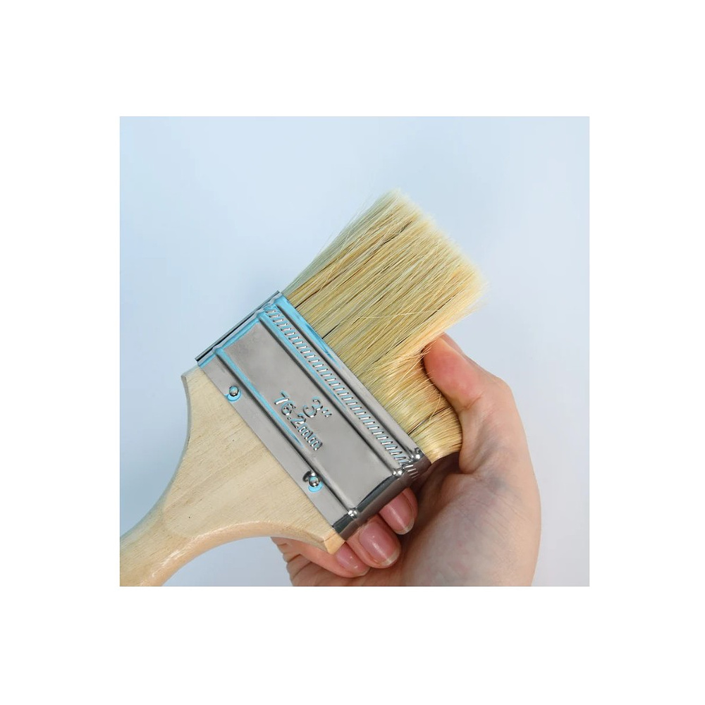 Кисть малярная плоская Deli YS EDL509123, 3"-75 мм, деревянная рукоятка, искусственная щетина - 4