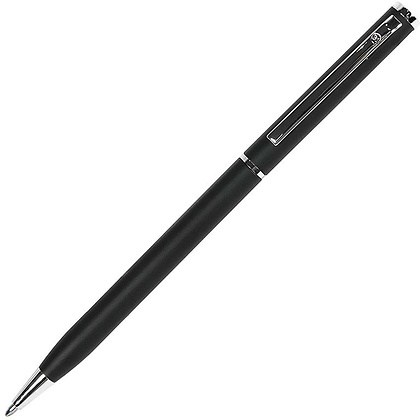 Ручка шариковая автоматическая "Slim 1100", 0.7 мм, черный, серебристый, стерж. синий