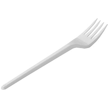Пластиковая вилка одноразовая, 16.5 см, 100 шт./упак, белый