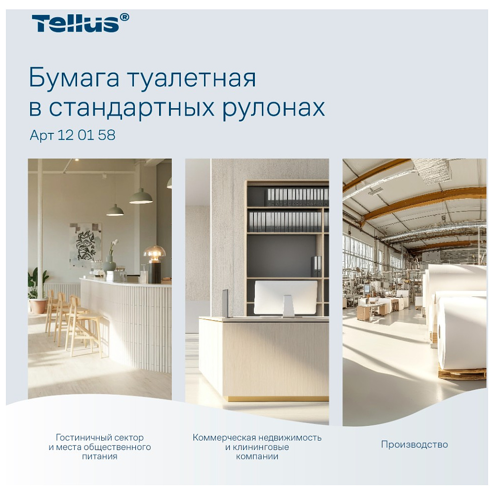 Бумага туалетная Tellus Комфорт, TP4, 4 рулона, 23 м., 2 слоя - 13