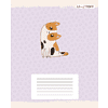 Тетрадь "Котики (Универсальная плашка)", А5, 12 листов, линейка, скоба сбоку, ассорти - 2