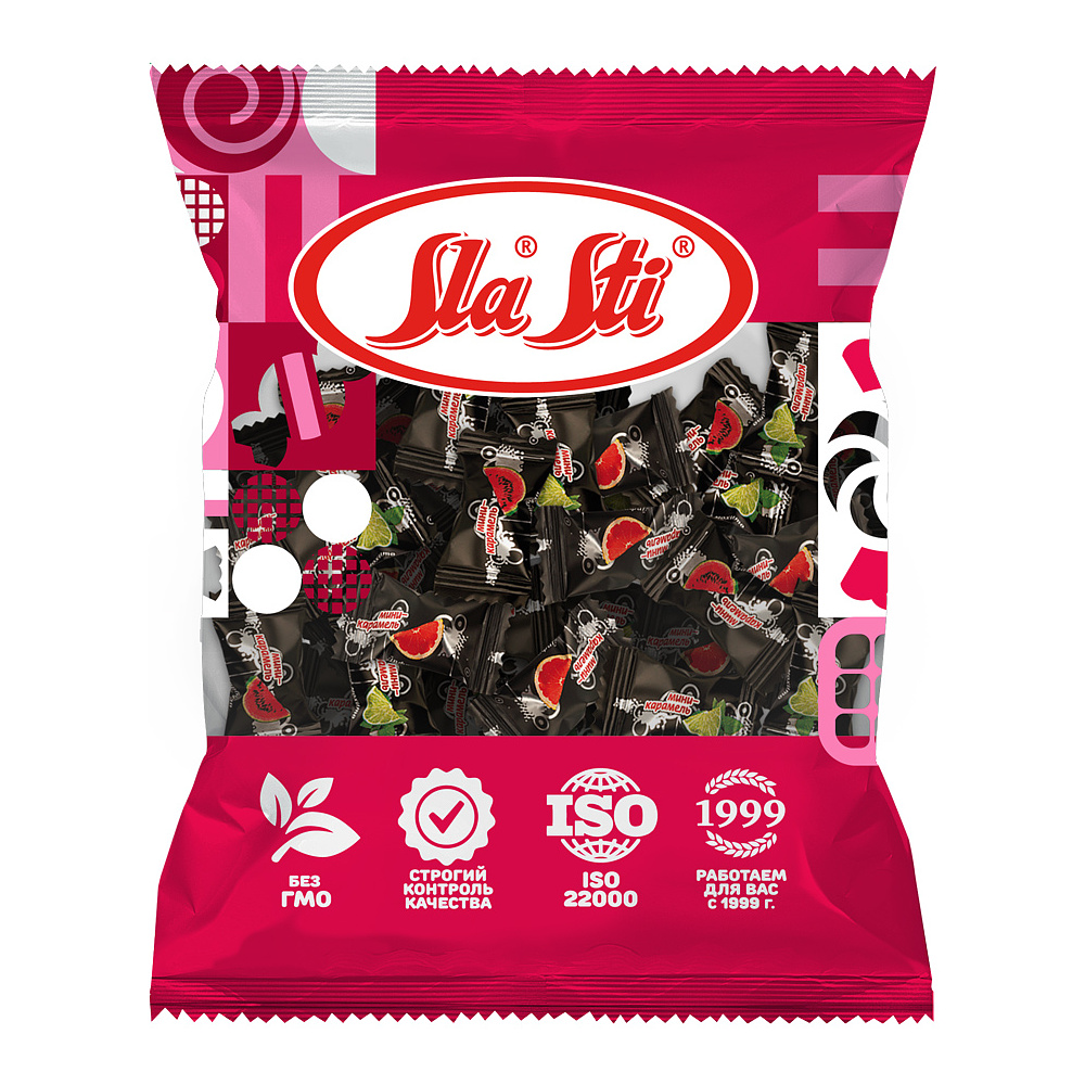 Карамель леденцовая "Sla Sti. Микс", 200 г, со вкусом мохито, арбуз, грейпфрут