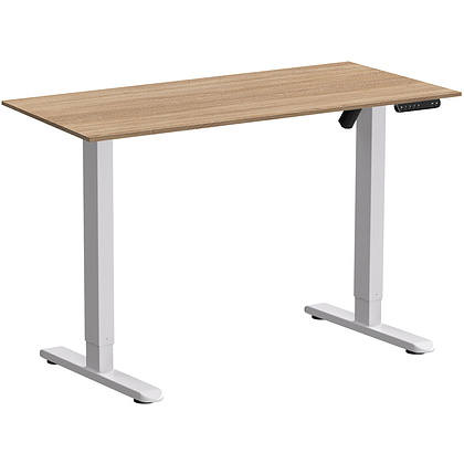 Стол с электроприводом WellDesk Basic 1300x675х18 белый/дуб бардолино натуральный (9191460+9072452)