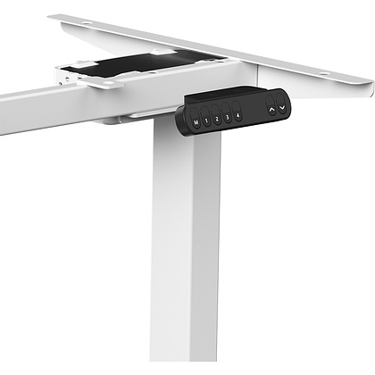 Стол с электроприводом WellDesk Prime 1300x675х18 белый/дуб хантон темный (9191462+9178197) - 7