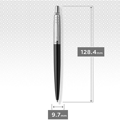 Ручка шариковая автоматическая "Jotter Core K63 Bond Street Black CT", 1,0 мм, черный, серебристый, стерж. синий - 6
