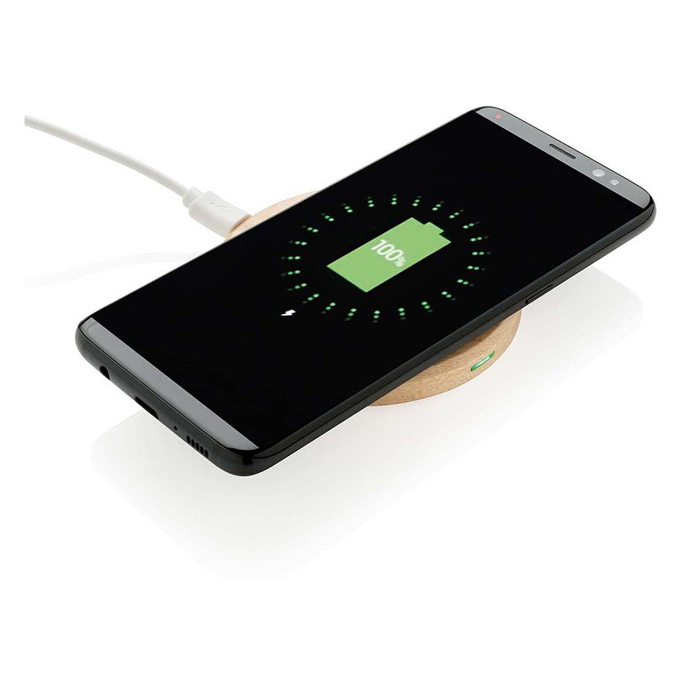 Зарядное устройство (индуктивное) "Wood" беспроводное, коричневый - 2