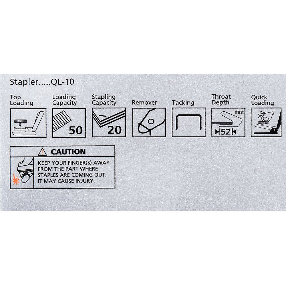 Скобосшиватель "QL 10", №10, 20 листов, ассорти - 3