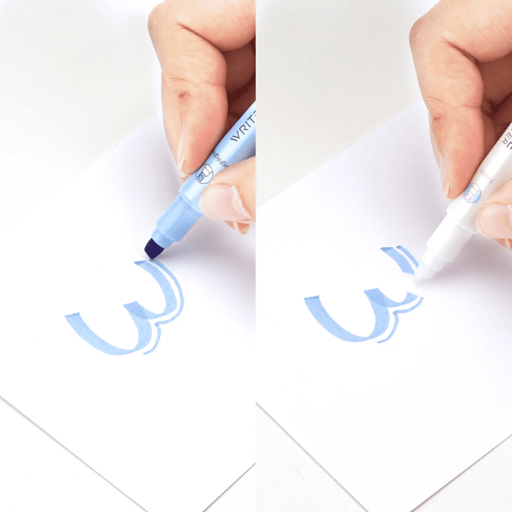 Маркер текстовый двусторонний "Erasable", бирюзовый - 3