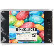 Карандаши цветные "Sketchmarker Яркие цвета", набор 12 цветов, жестяной пенал