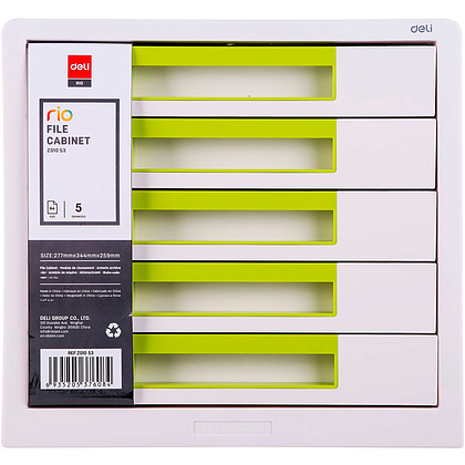 Бокс для документов "Deli Rio", белый, зеленый