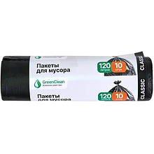 Мешки для мусора Mirpack Classic , 12мкм, ПНД , 65х100см, 120л, 10шт/рулон, черный