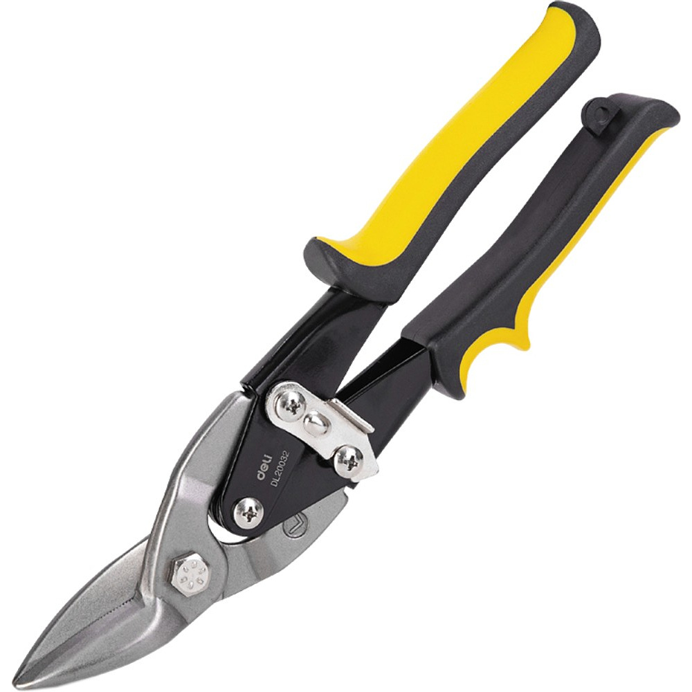 Ножницы по металлу Deli YS EDL20032, 250 мм, правый рез, черный, желтый