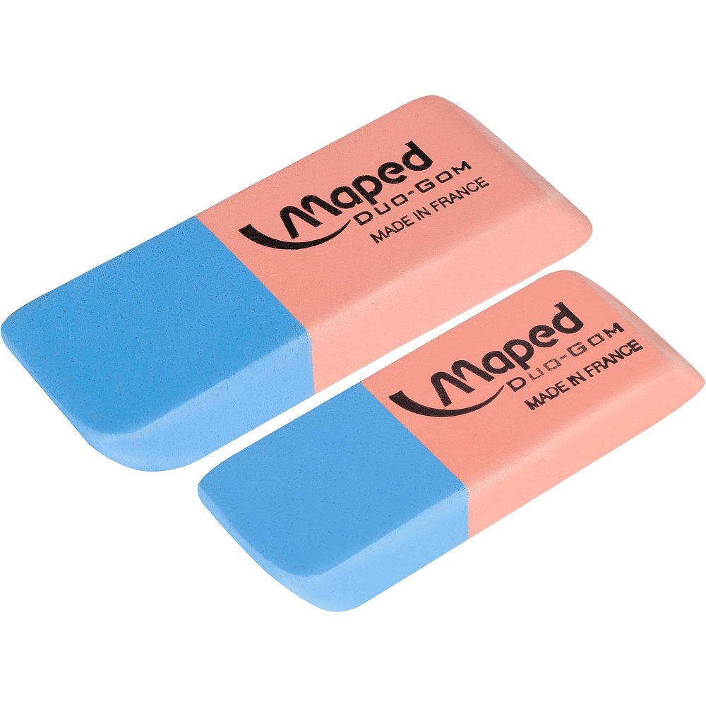 Ластик Maped "Duo-Gom", 1 шт, голубой, розовый, (021514) - 2