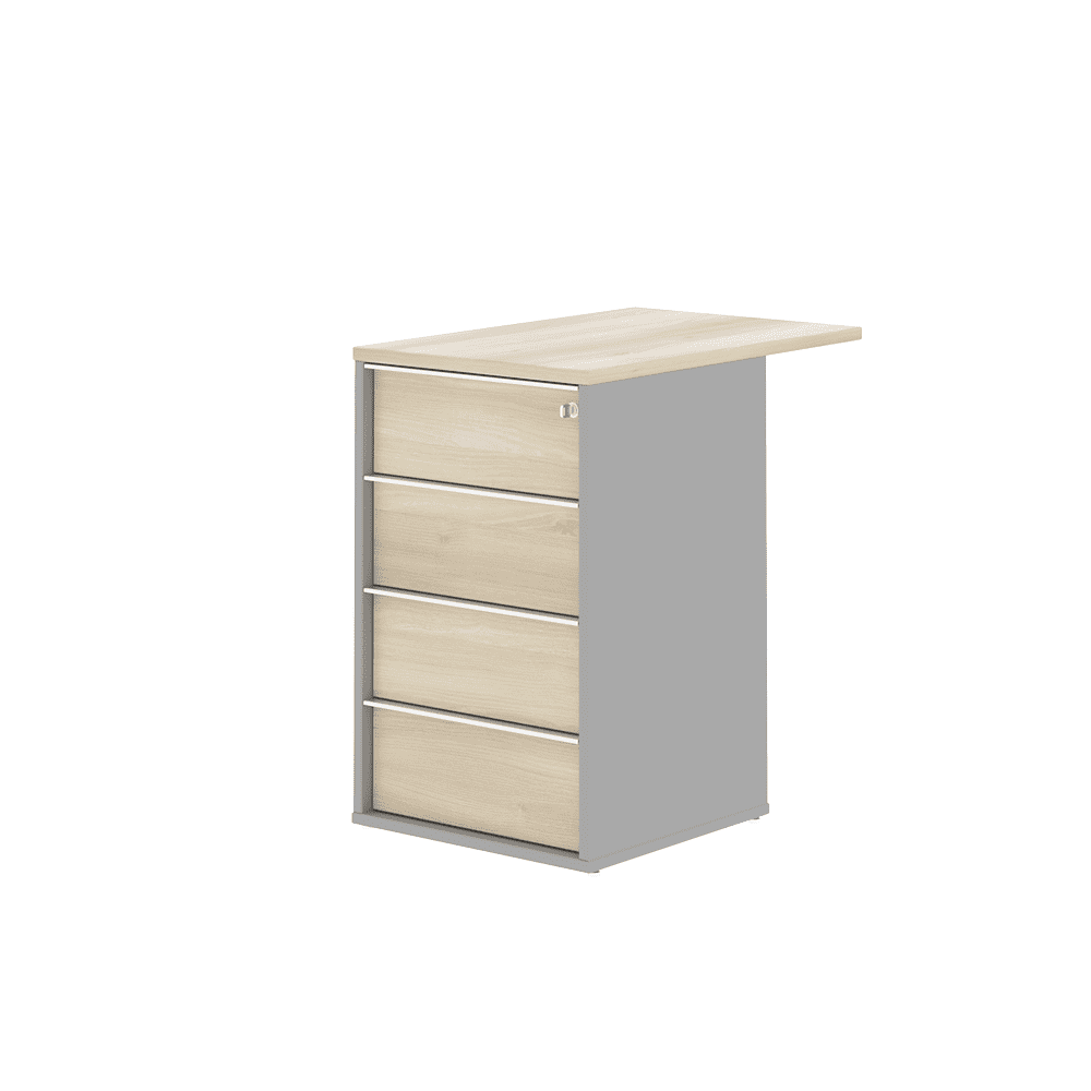 Коллекция Титан Тумба приставная ТН525Т/1_ЗМ+ТН520К-22, 700х443х742, с замком и топом