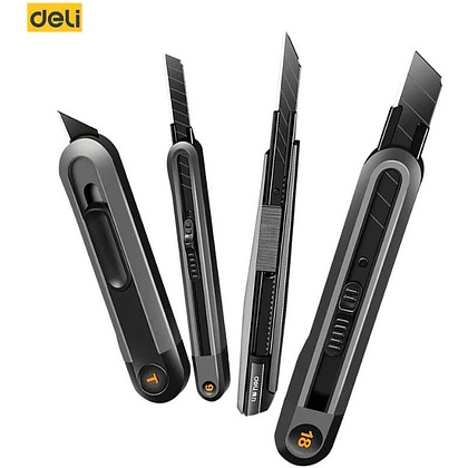 Нож для бумаги "Deli Home", 9 мм, чёрный - 3