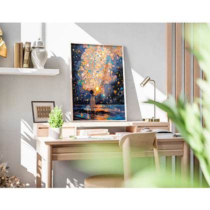 Картина по номерам "Девочка со звёздами" - 5