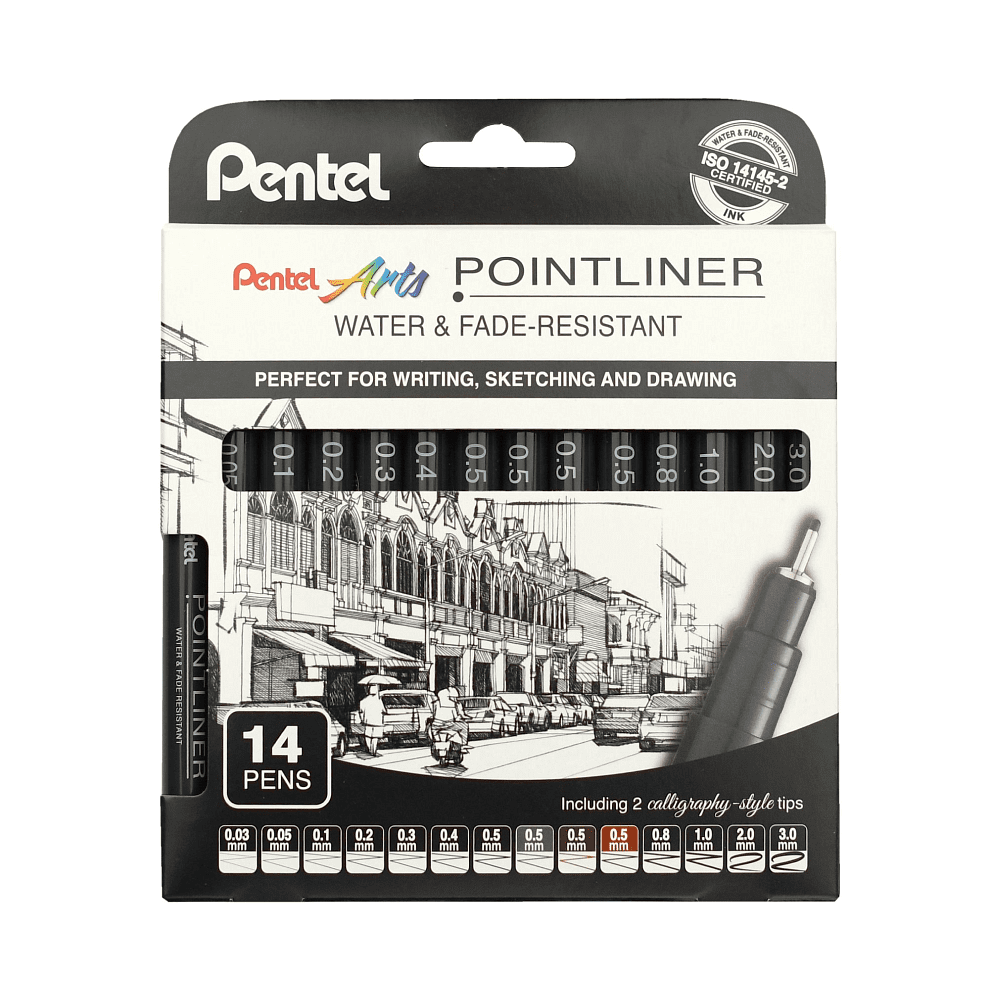 Набор ручек капиллярных "Pointliner", 14 шт, ассорти