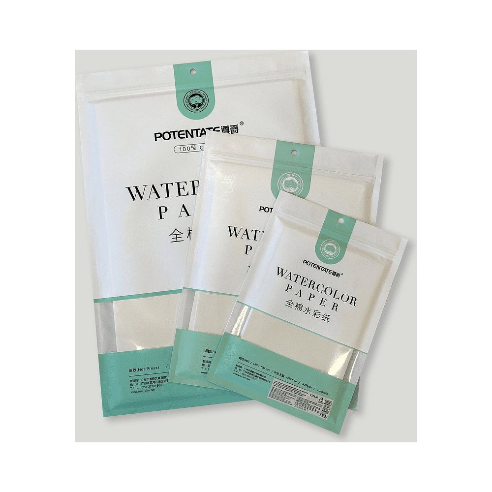 Бумага для акварели "Potentate", хлопок, горячий пресс, 27х39 см, 10 листов - 3