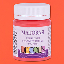 Краска акриловая матовая "Декола", 355 коралловая, 50 мл., банка