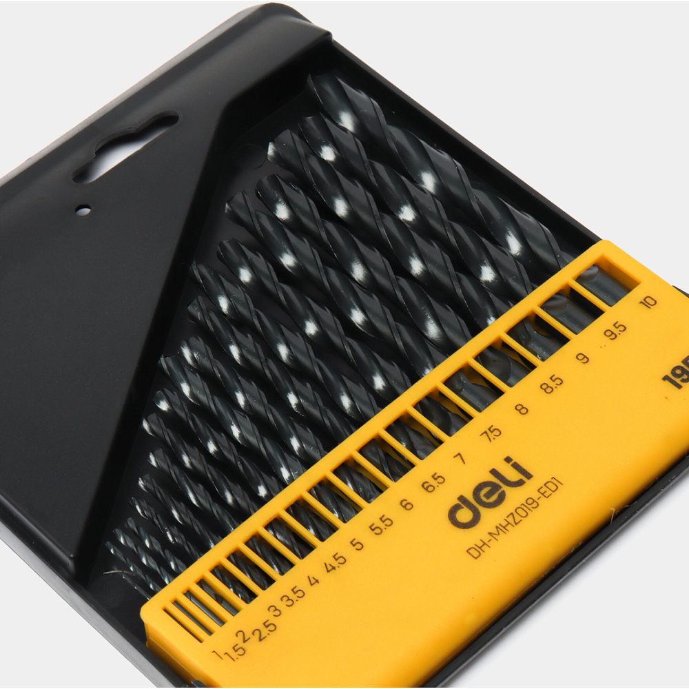 Набор сверл по металлу Deli "EDH-MHZ019-ED1", 19 шт, черный - 3