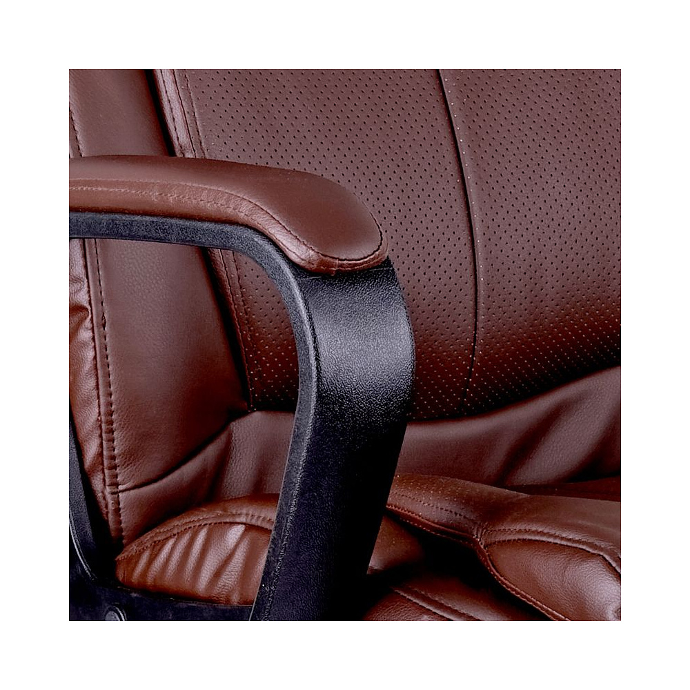 Кресло для руководителя Helmi "HL-E02 Income", экокожа, пластик, коричневый - 5