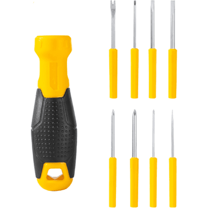 Набор универсальных отверток Deli "EDL636009", 9 предметов, черный, желтый