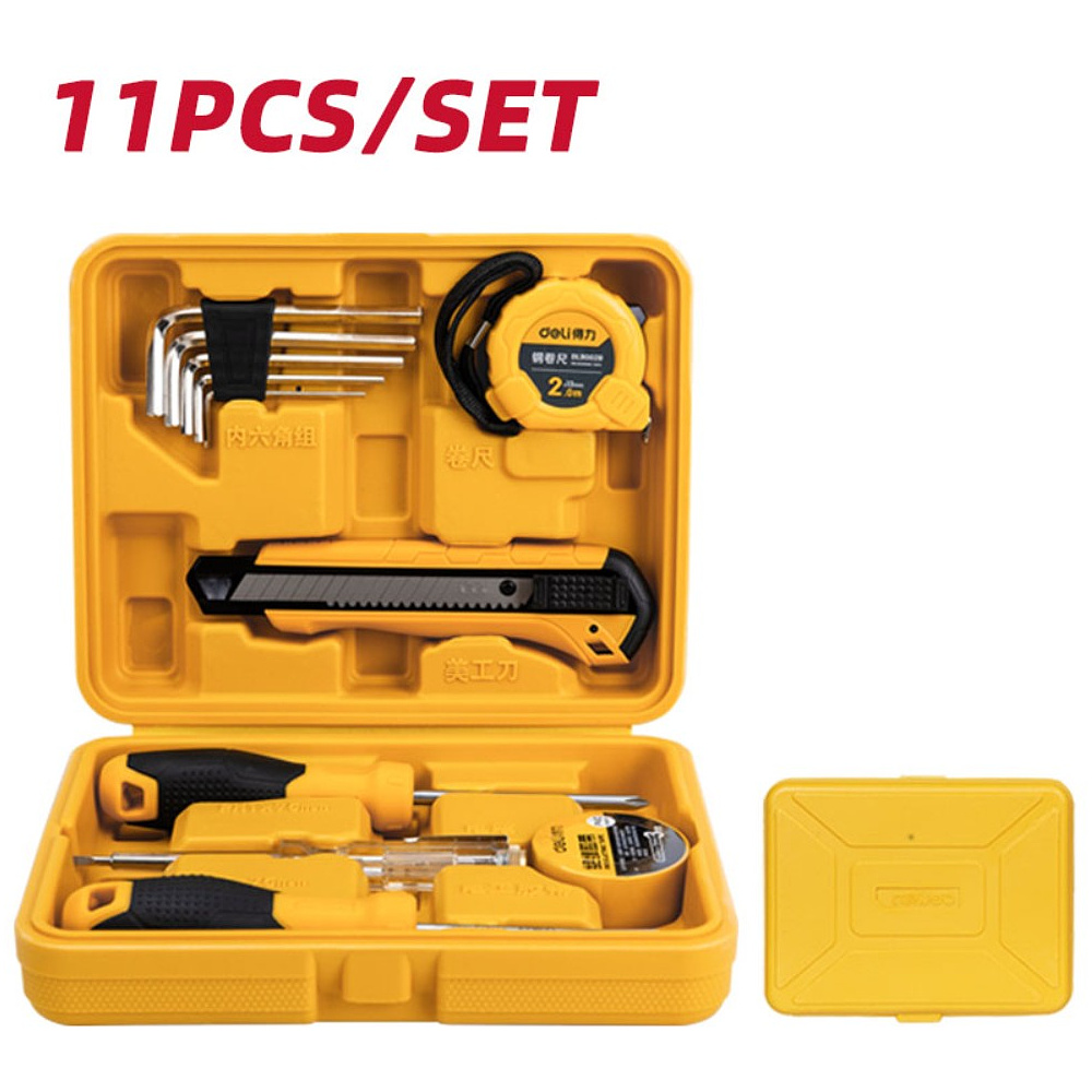 Набор инструмента Deli YS EDL1011J, 11 предметов, кейс, желтый - 2