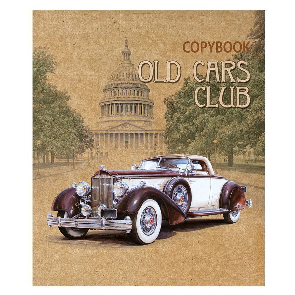 Тетрадь "Old cars club", А5, 48 листов, клетка, ассорти - 3