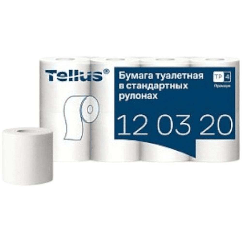 Бумага туалетная Tellus Премиум TP4, 8 рулонов, 23 м, 2 слоя