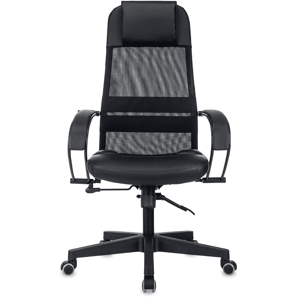 Компьютерное кресло "Бюрократ CH-NOVA LUX", сетка, экокожа, пластик, черный - 2