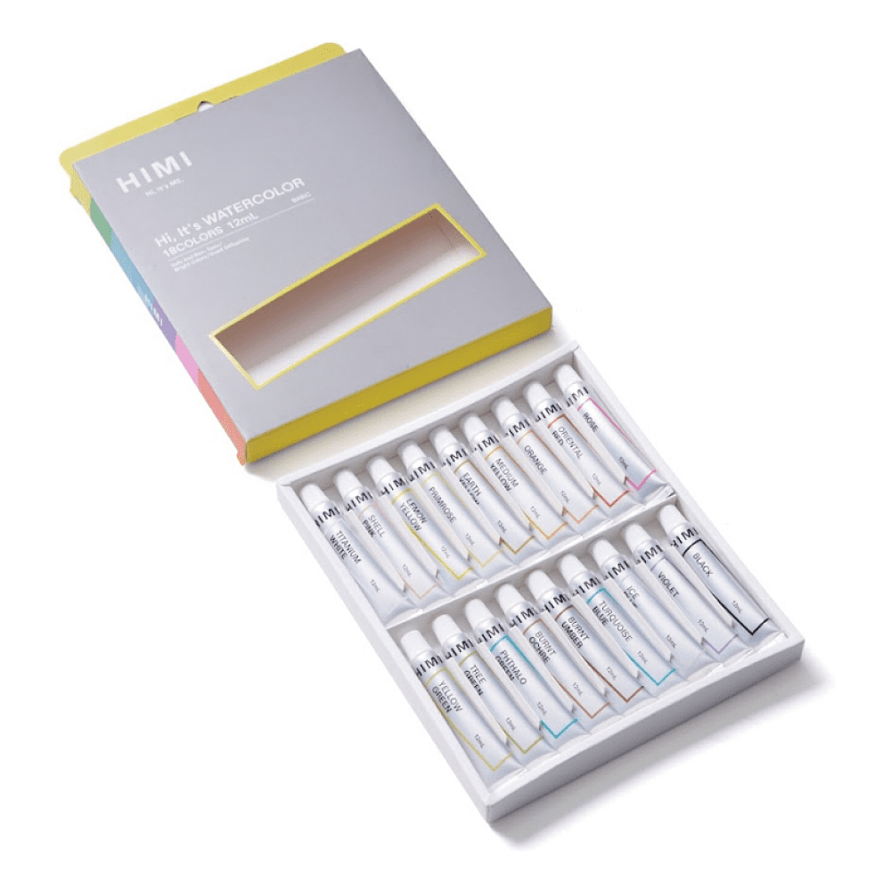 Краски акварельные "Himi Miya", 18 цветов, тубы - 8