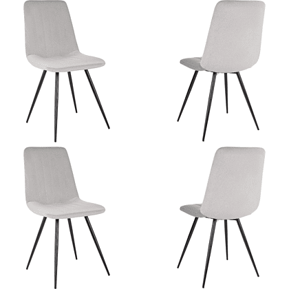 Стул Бюрократ "CH-K6_4", ткань, светло-серый, металл, комплект 4 штук