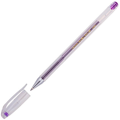 Ручка гелевая "Hi-Jell Color", 0.7 мм, прозрачный, стерж. фиолетовый