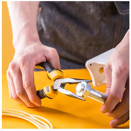 Длинногубцы Deli YS EDL2108Z, 200 мм., желтый, черный - 4