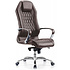 Кресло для руководителя "Бюрократ AURA", кожа, металл, коричневый