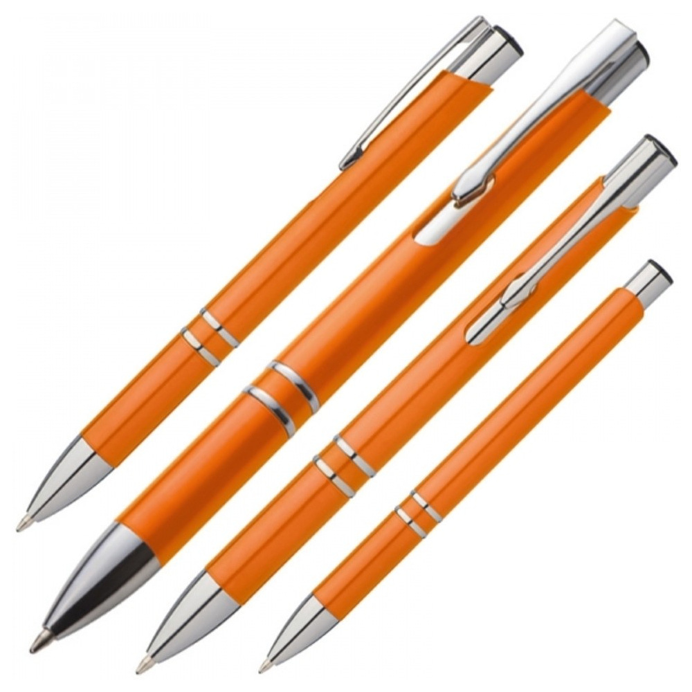 Ручка шариковая автоматическая "Baltimore", 0.7 мм, оранжевый, серебристый, стерж. синий - 3