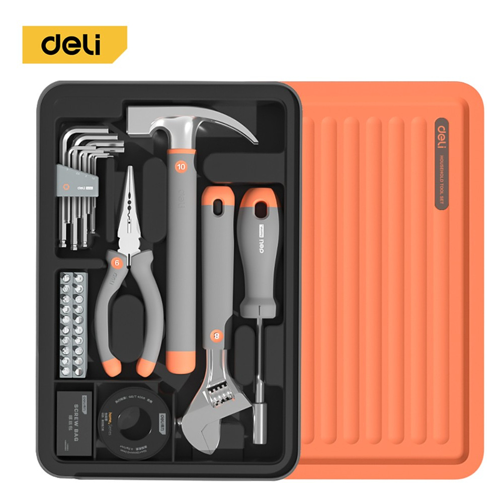 Набор инструментов 8 предметов Deli "Home", оранжевый, серый