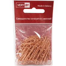 Скрепки овальные "VB", 28 мм, металл, 70 шт, золотистый 