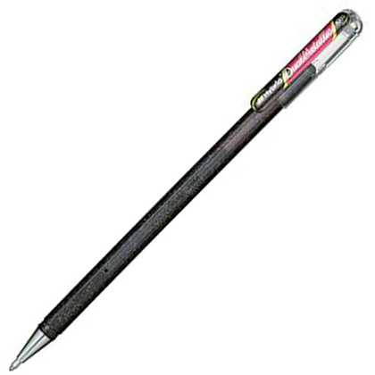 Ручка гелевая "Dual Metallic", 1.0 мм, черный, стерж. черный