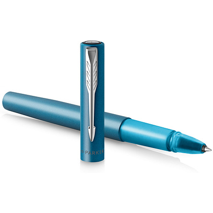 Ручка-роллер Parker "Vector XL", 0.5 мм, бирюзовый, серебристый, стерж. черный - 4