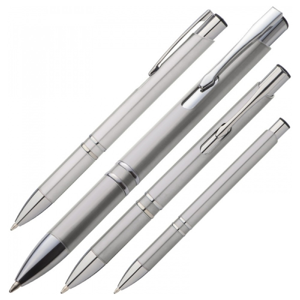 Ручка шариковая автоматическая "Baltimore", 0.7 мм, серый, серебристый, стерж. синий - 2