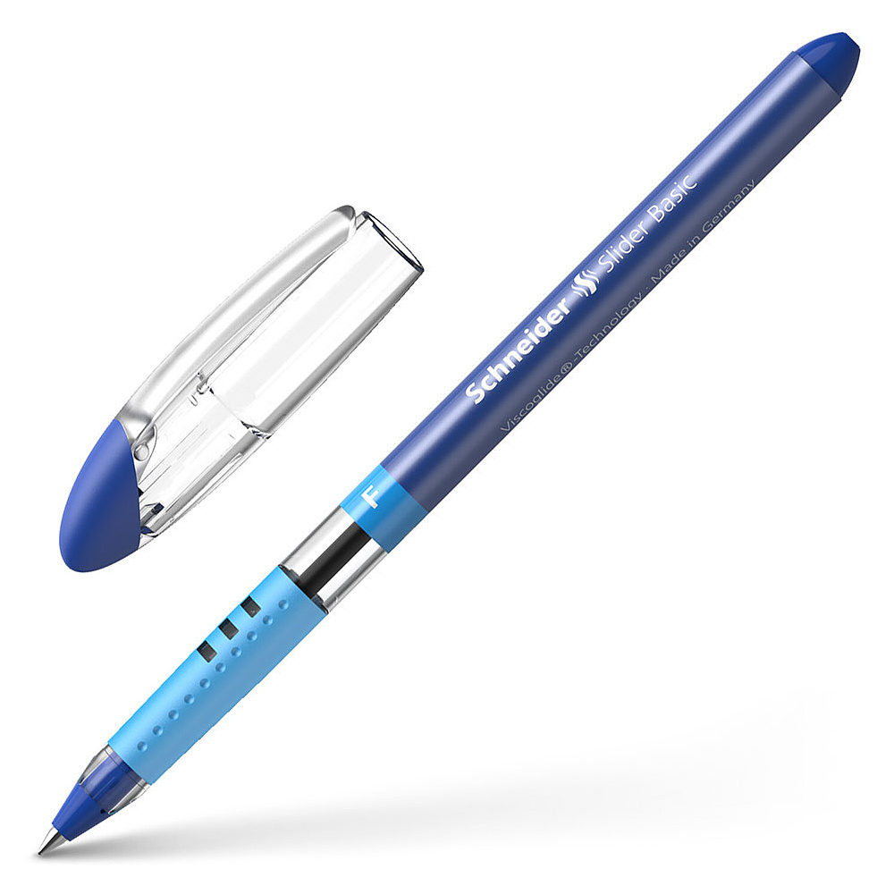 Ручка шариковая "Schneider Slider Basic F", синий, стерж. синий 9108920 ...