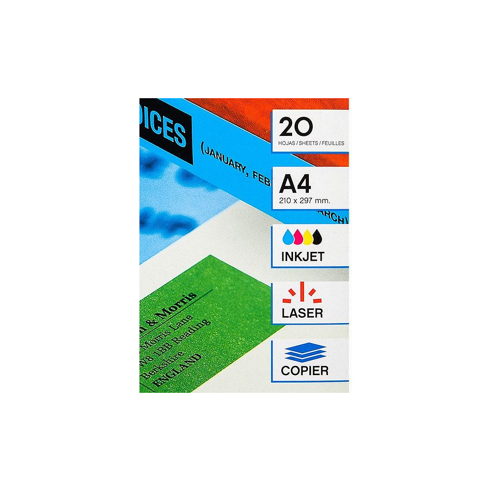 Самоклеящиеся цветные этикетки универсальные "Apli", 210x297 мм, 20 листов, 1 шт, зеленый - 2