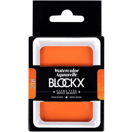 Краски акварельные "Blockx. Giant pan", 218 перманентный оранжевый, 18 мл., кювета