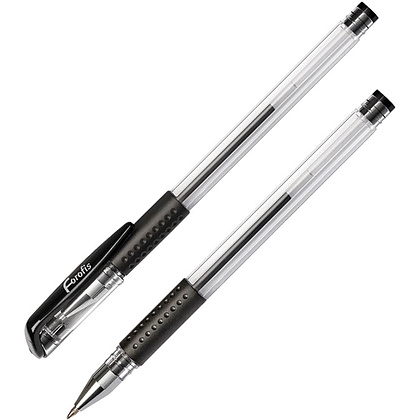 Ручка гелевая "Office" 0,5 мм, прозрачный, стерж. черный